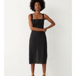 Strappy Linen Midi Dress